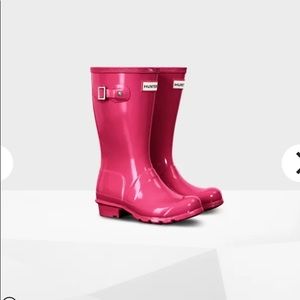 Girls Bright Pink Original Kids Gloss Rain Boots